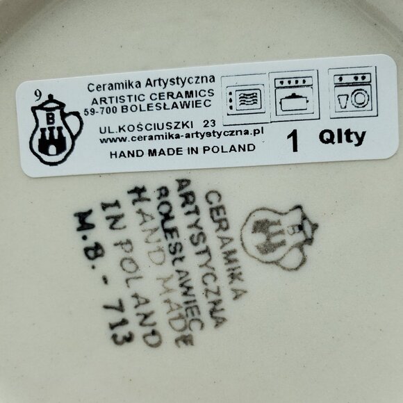 Polish Pottery Small Grecian Sea Bowl Ramekin Trinket Dish Blue Scrolls Bowl - Picture 6 of 7